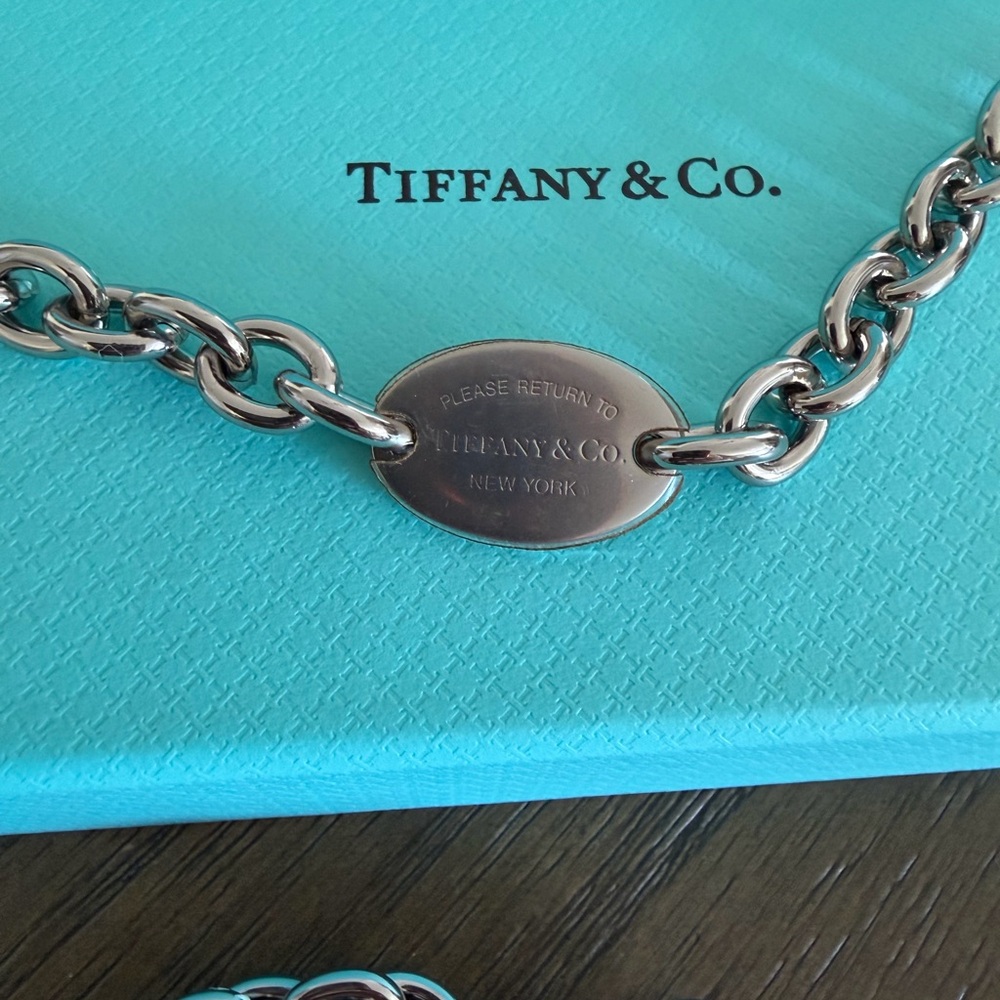 Tiffany & Co. Black Sunglasses with Silver Chain - Picture 6 of 10
